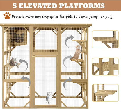 Euretta Indoor/Outdoor Large Waterproof Cat Playpen