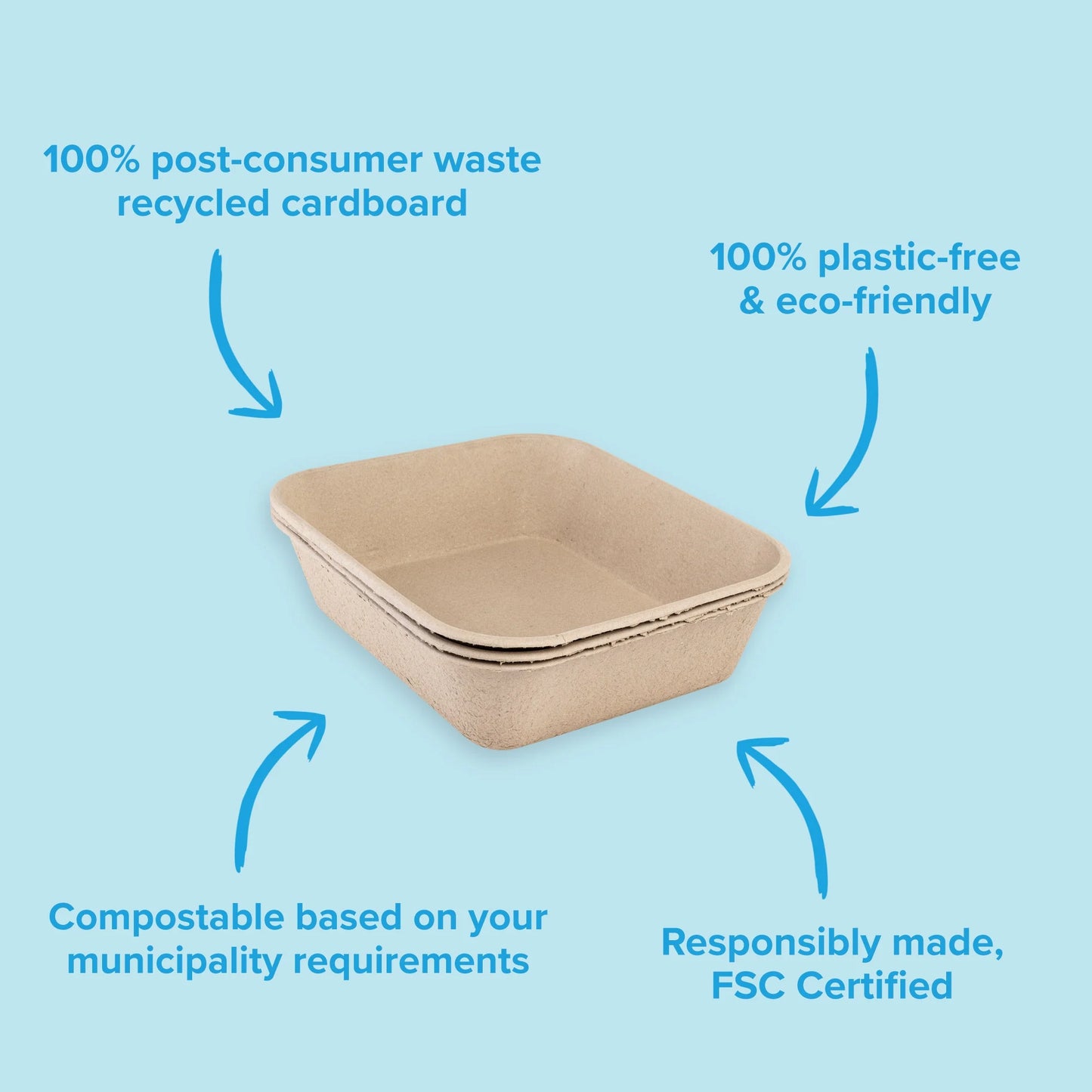 Large Cat Sifter, Eco-Friendly Litterbox with Scoop - Pack of 6