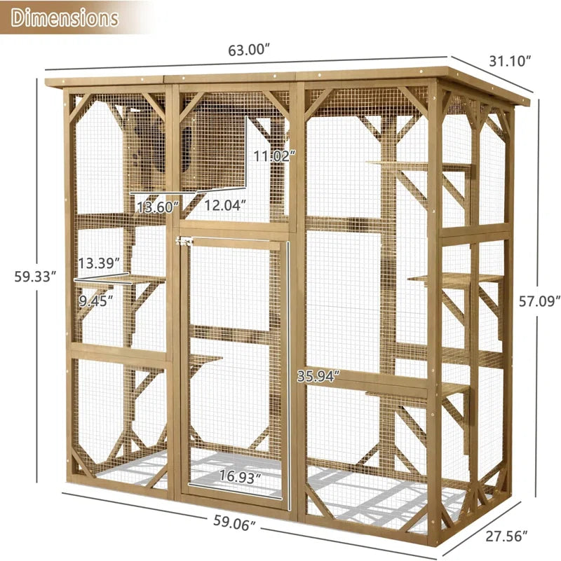 Euretta Indoor/Outdoor Large Waterproof Cat Playpen