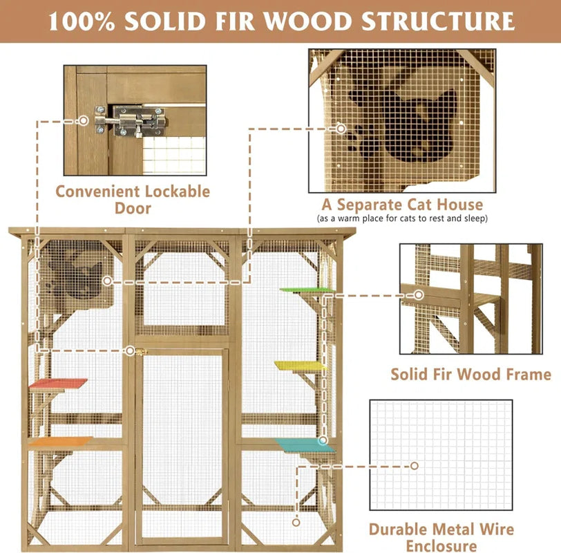 Euretta Indoor/Outdoor Large Waterproof Cat Playpen